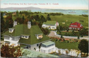 Oak Bay Golf Links Victoria BC Birdseye Golf Course Steamer Unused Postcard E87