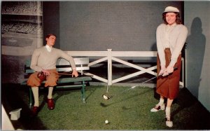 Postcard Robert Tyre Bobby Jones Mildred National Wax Museum Golf KJ1