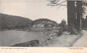 BELLOWS FALLS VERMONT THE FOUR PINES UDB POSTCARD c1900s BICYCLE NEXT TO TREE