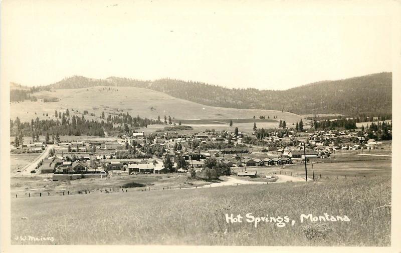 RPPC Postcard Hot Springs Montana Flathead Indian Reservation in Sanders County