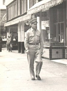 US Army Soldier San Antonio TX Street RPPC Postcard WWII Era c.1940s