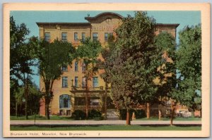 Moncton New Brunswick Canada 1940s Postcard Brunswick Hotel