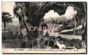 Old Postcard Nimes Fountain Gardens Cave Interior