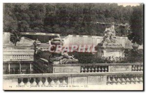 Nimes - Fountain Gardens - Statue of Source - Old Postcard