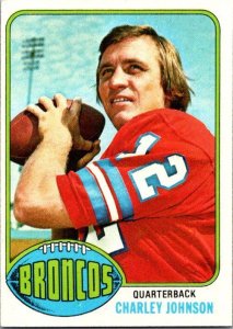 1976 Topps Football Card Charley Johnson Denver Broncos sk4235