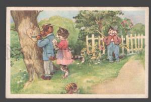 3086559 Dressed PUSSY CAT & DOG as Lovers Vintage Color PC