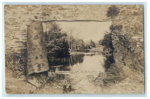 c1905 Mirror Lake Forest Park Springfield Massachusetts MA RPPC Photo Postcard