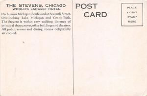 Chicago Illinois~Stevens Hotel on Michigan Boulevard~1950s B&W Postcard