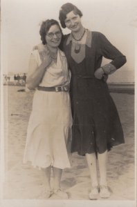 Deptford Tooting Lady Ladies Hugging Old Fashion Antique Postcard