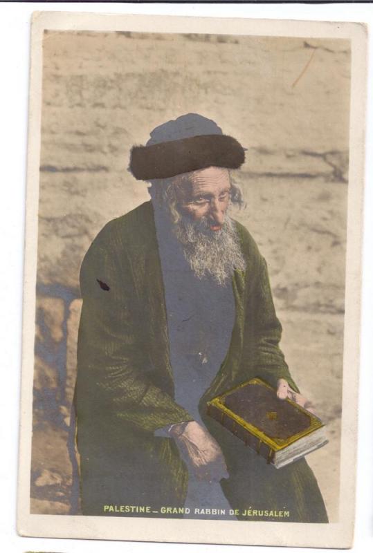 Judaica Rabbi Palestine Grand Rabbin de Jerusalem French PC