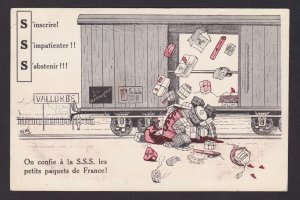 SWITZERLAND, Vintage postcard, Register, Be impatient, Refrain, Propaganda