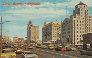 Ocean Boulevard LONG BEACH, CA Street Scene 1960s Cars Chrome Vintage Postcard