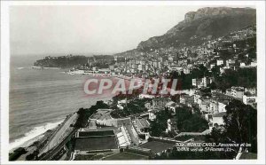 Modern Postcard Monte Carlo Panorama and tennis seen from St Roman