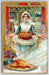 Thanksgiving Fantasy~Turkey Smokes: Visions of Ye Past~Pilgrim Lady & Pie~Window