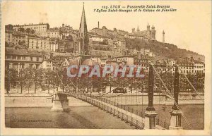 Old Postcard Lyon Passerelle Saint George Church St. George and the Coteau Fo...