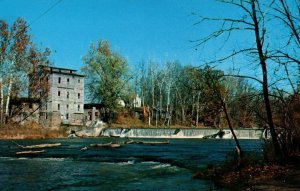 USA Parke County Indiana Mansfield Water Power Mill Chrome Postcard B92