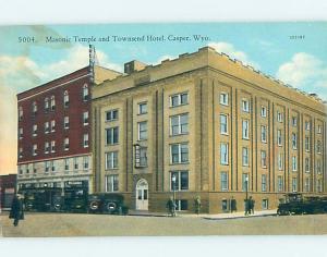 Divided-Back MASONIC TEMPLE BY TOWNSEND HOTEL Casper Wyoming WY B4951