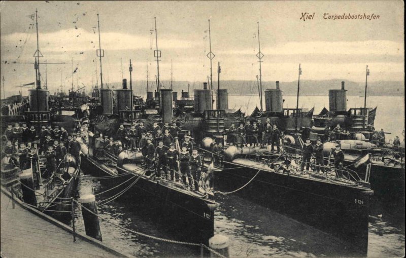 WWI Kiel Germany Torpedo Boat Vintage Postcard
