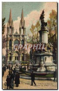 Old Postcard The Church of Marseille and Mobile Remormes Monument