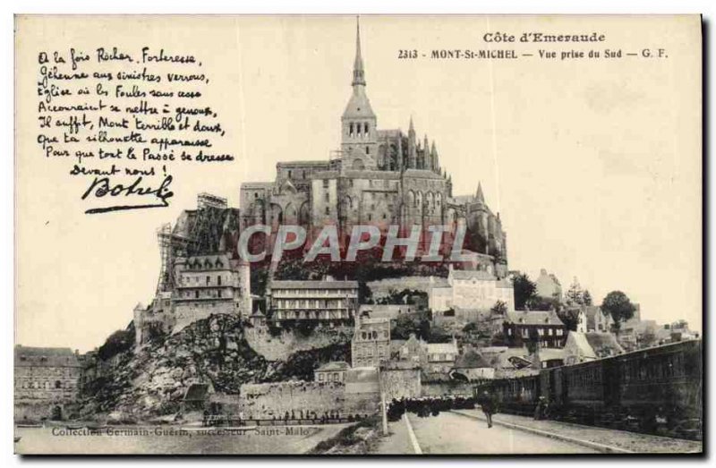 Old Postcard Botrel Mont Saint Michel Train