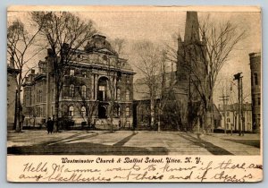 Westminster Church & Balliol School  Utica  New York   Postcard  1907