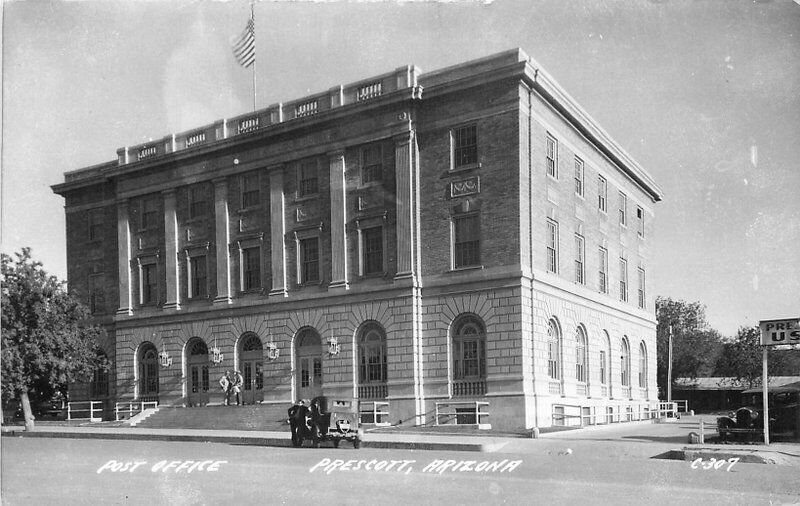 Prescott Arizona Post Office #C-307 1940s RPPC Photo Postcard Cook 21-12045