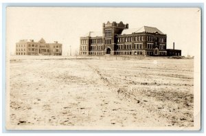 1912 College Dormitory Building View Huron South Dakota SD RPPC Photo Postcard