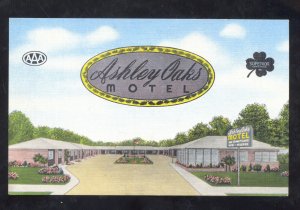 VALDOSTA GEORGIA ASHLEY OAKS MOTEL VINTAGE LINEN ADVERTISING POSTCARD