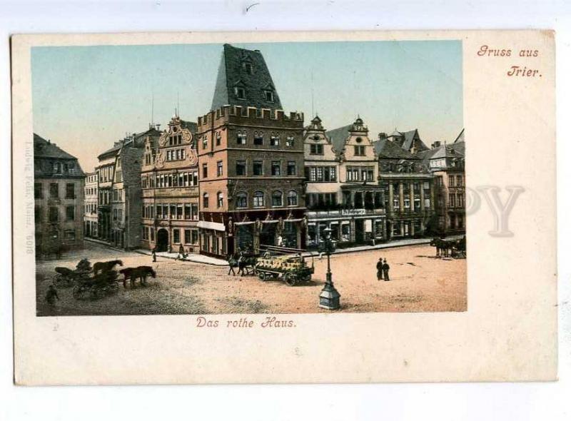 191890 Germany Gruss Aus Trier Das Rothe Haus Vintage Postcard