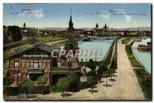 Germany - Deutschland - Mainz - von der Eisenbahnbruecke - Mainz view from So...