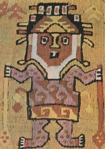 Chumpi Human Figure Tapestry Chancay Culture Peru Postcard