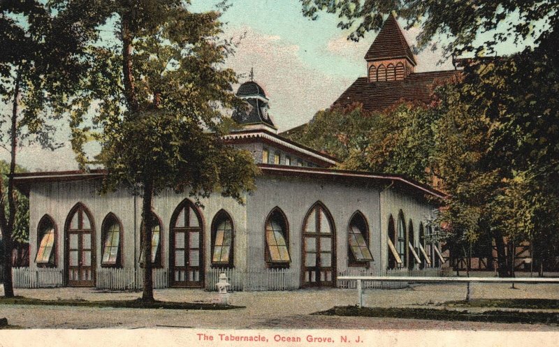 Vintage Postcard 1908 Scenic View Of Tabernacle Bldg. Ocean Grove New Jersey NJ