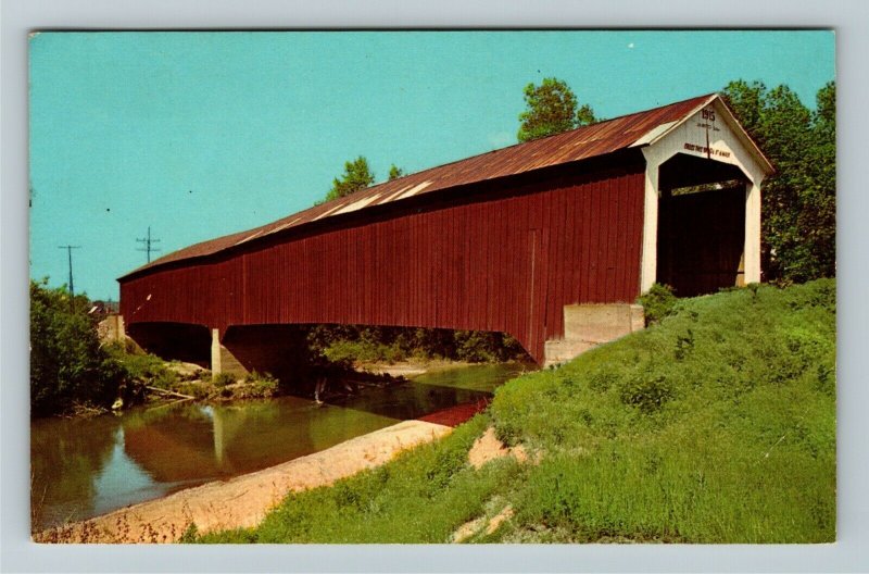 Rockville IN- Indiana, Jeffries Ford Bridge, Big Raccoon Creek, Chrome Postcard
