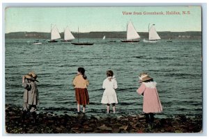 c1910 Boating View from Greenbank Halifax Nova Scotia Canada Postcard 