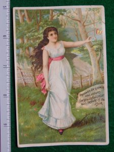 1870s-80s Hall's Vegetable Sicilian Hair Renewer Victorian Trade Card F29