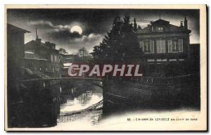 Old Postcard A corner of Lisieux moonlight