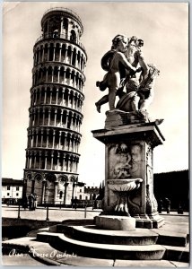 1956 Pisa Torre Pendents Italy Monument Statue Real Photo RPPC Posted Postcard