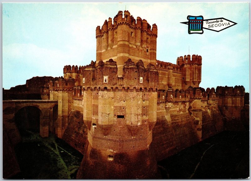 VINTAGE CONTINENTAL SIZE POSTCARD THE COCA CASTLE AT SEGOVIA SPAIN