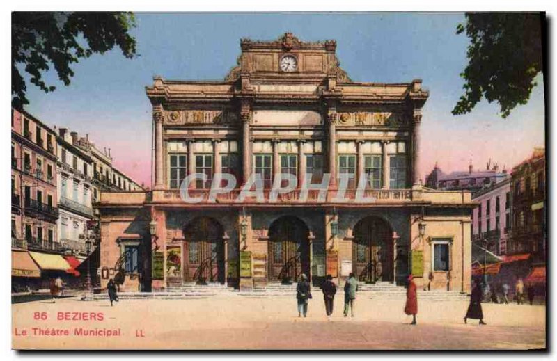 Old Postcard The Theater BEZIERS Munucipal