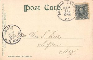 Barton Landing Vermont Depot and Main Street Vintage Postcard AA16388