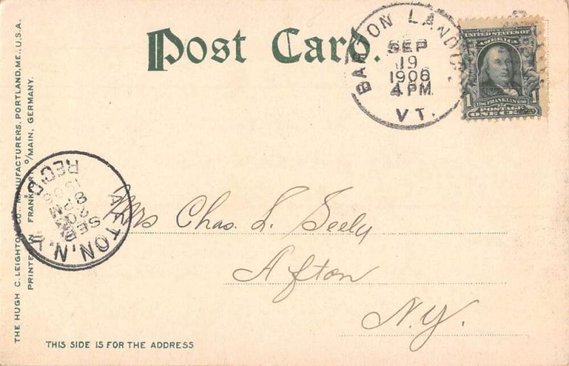 Barton Landing Vermont Depot and Main Street Vintage Postcard AA16388