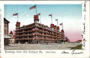 Old Orchard Maine Hotel Velvet Copper Window 1905 Greetings Postcard Z21