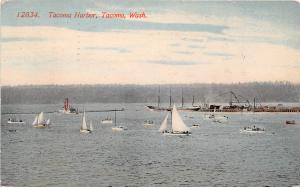 Tacoma Harbor Sail Boats Tacoma Washington 1916 postcard