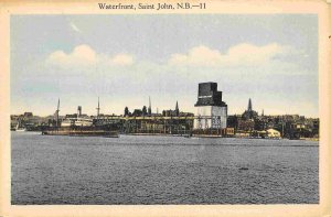 Waterfront Ship Saint St John New Brunswick Canada 1950s postcard