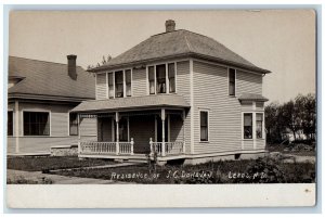 Leeds North Dakota ND Postcard RPPC Photo Residence Of JC Donovan c1910's