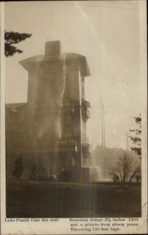 Lake Placid Club NY Fire Fighting Drill c1910 Real Photo Postcard #4