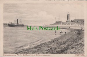 Netherlands Postcard-Ijmuiden, Binnenkomende W.I.Mailboot Bij De Butren RS35741