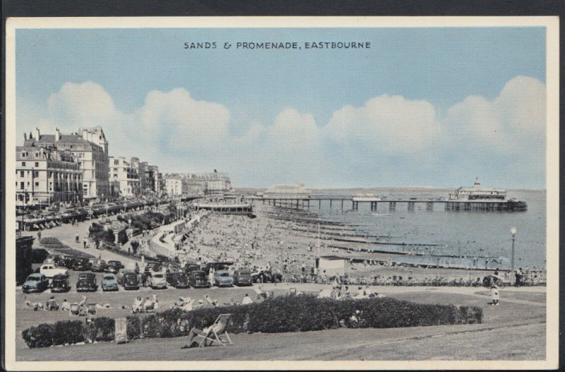 Sussex Postcard - Sands and Promenade, Eastbourne    RS8074