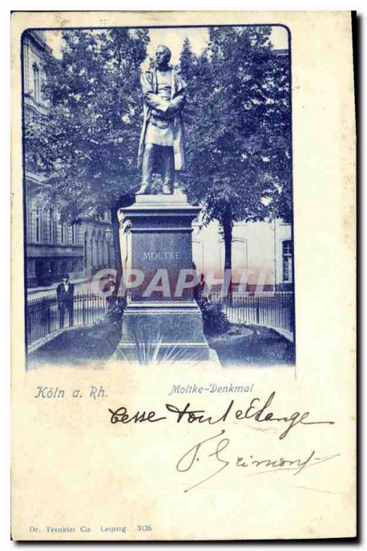 Old Postcard Koln has Rh Moltke Denkmal