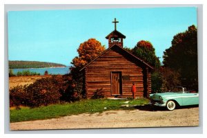 Vintage 1950's Postcard Old Indian Mission & Antique Auto Old Mission Michigan